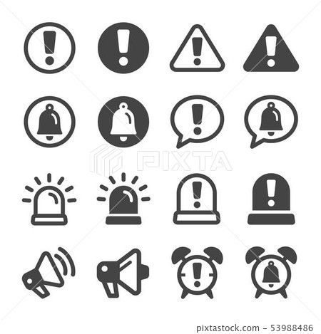 alert and reminder icon set 53988486