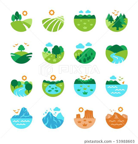landscape icon set landscape icon set 53988603
