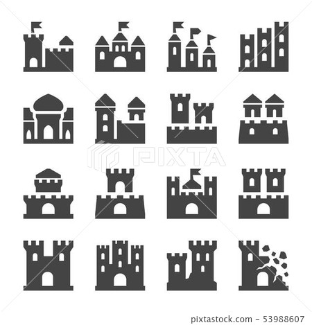 castle icon set 53988607