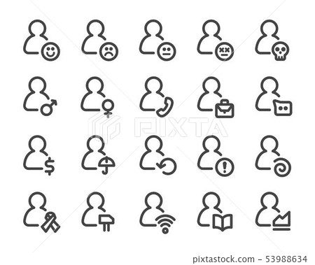 person and user line icon set person and user line icon set 53988634