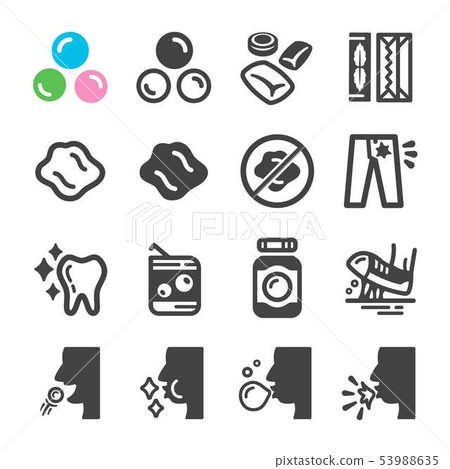 chewing gum icon set 53988635