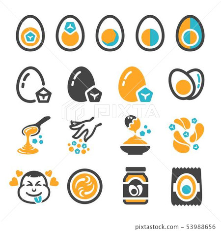 salted egg icon set 53988656