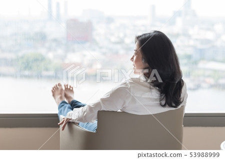 Simple life style relaxation with working woman 53988999