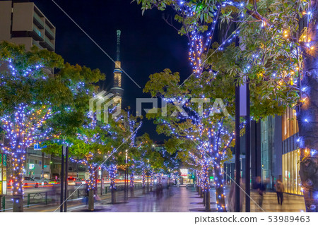 Kinshicho Town and Tokyo Sky Tree in Illumination Kinshicho Town and Tokyo Sky Tree in Illumination 53989463