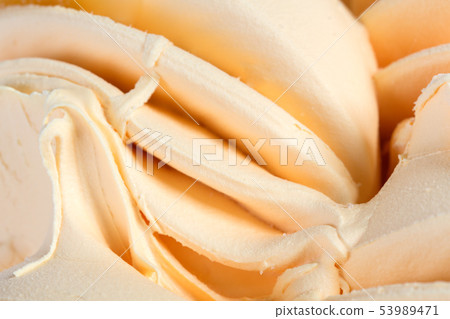 Close up of orange cream whipped. Vanilla creamy ice cream 53989471