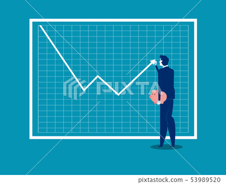 Growth graph. Businessman with profit stock market - Stock Illustration ...