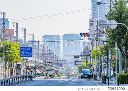 Osaka city Osaka ring line downtown area scenery Osaka city Osaka ring line downtown area scenery 53991000