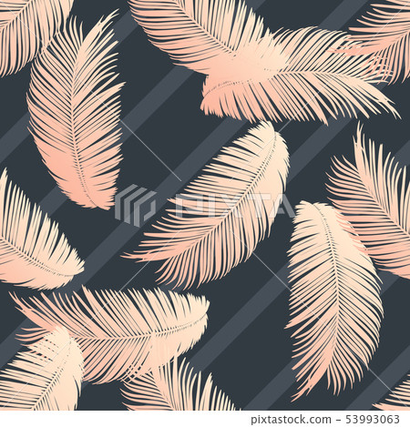 Floral seamless pattern. Palm branch ink sketch Floral seamless pattern. Palm branch ink sketch 53993063