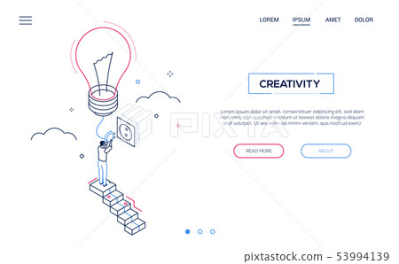 Creativity - line design style isometric web banner 53994139