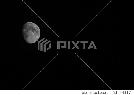 The Moon in the Night  time with Black sky 53994317