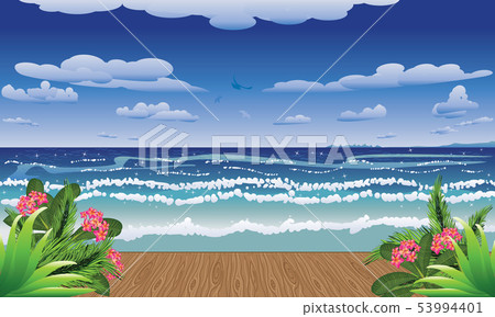 Tropical sea and jetty 53994401