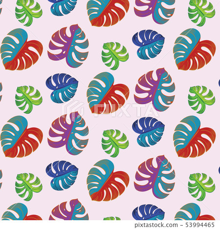 Green Monstera Leaves 53994465