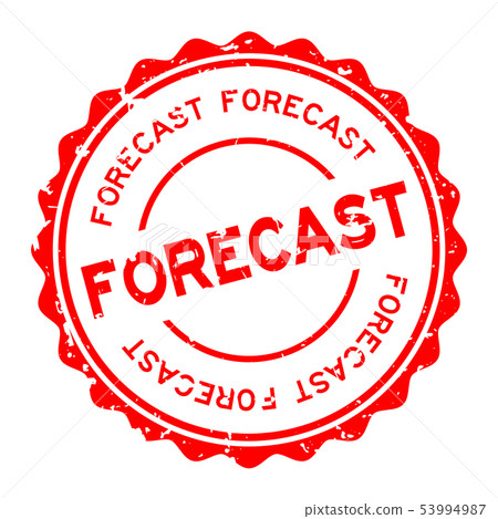 Grunge red forecast word round rubber seal stamp Grunge red forecast word round rubber seal stamp 53994987