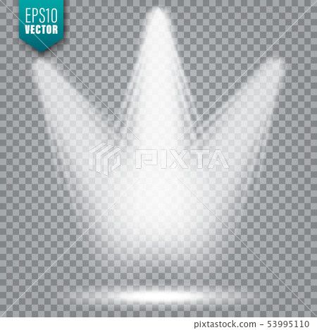 Vector spotlight. Bright light beam. Transparent realistic effect. Stage lighting. Vector spotlight. Bright light beam. Transparent realistic effect. Stage lighting. 53995110