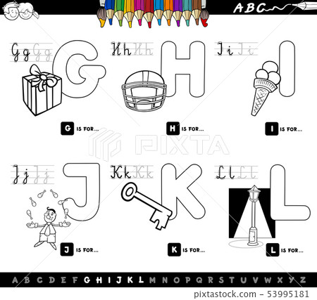 educational cartoon alphabet color book 53995181