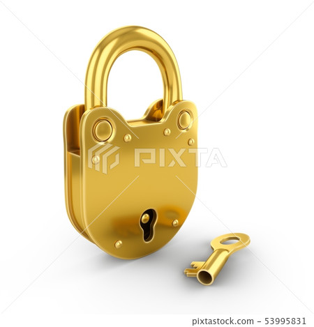 3D Rendering Padlock isolated in white background - Stock Illustration ...
