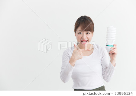 Woman in white apron · White back Woman in white apron · White back 53996124