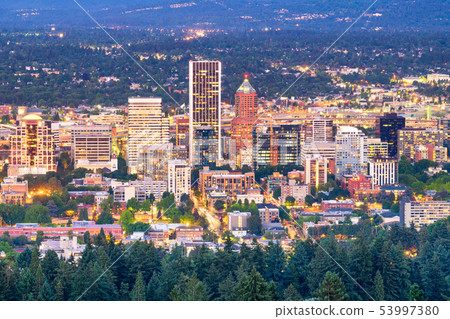 Portland, Oregon, USA downtown 53997380