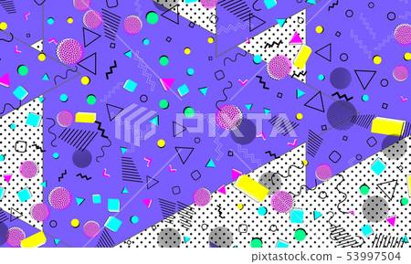 Pop art color background. Memphis pattern 53997504