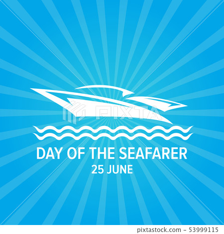 Day of the seafarer 25 june. Vector slhouette of yach or boat 53999115