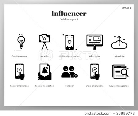 Influencer icons Solid pack 53999778