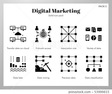 Data analytics icons Solid pack 53999815