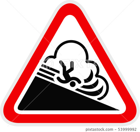 Triangular red Warning Hazard Symbol, vector Triangular red Warning Hazard Symbol, vector 53999992