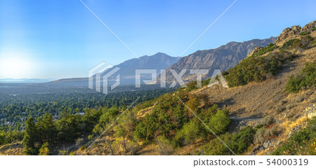 Huge mountains overlooking city of Ogden in Utah Huge mountains overlooking city of Ogden in Utah 54000319