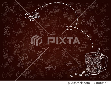 Hand Drawn Background of Iced Coffee and Tea 54000542