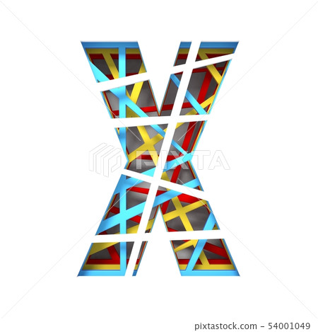 Download Colorful Paper Cut Out Font Letter X 3d Stock Illustration 54001049 Pixta