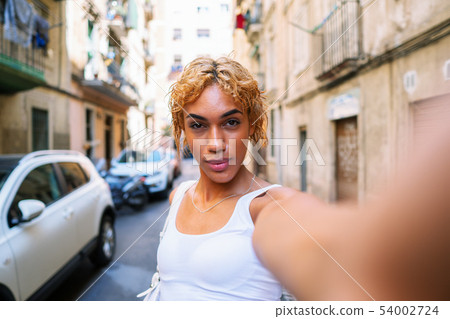 sexy shemale woman posing and doing selfie 54002724