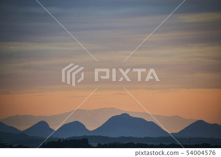 Morning forest of seven forests and Kurikoma mountain Morning forest of seven forests and Kurikoma mountain 54004576