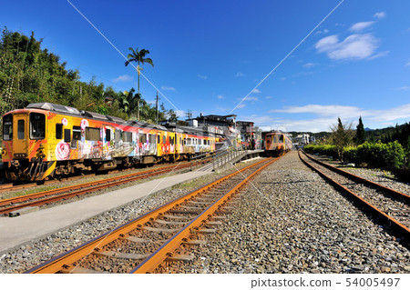 火車鐵道旅行-平溪區十分車站 火車鐵道旅行-平溪區十分車站 54005497