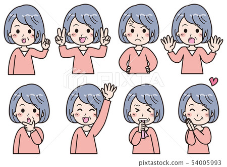 Elderly woman set illustration Elderly woman set illustration 54005993