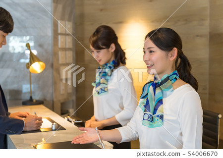 Young Women, Two People, Reception, Check In Young Women, Two People, Reception, Check In 54006670