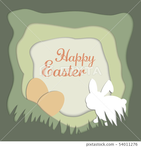 paper cut out Happy Easter festival 54011276