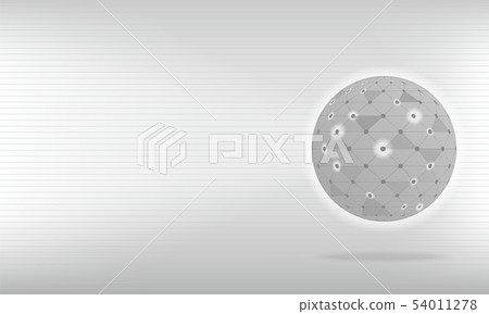 Sphere global with growing dot connect together  54011278
