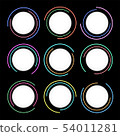 round circle button with color glow line on black  54011281
