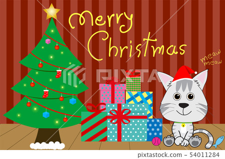 Cat celebrate Christmas festival with christmas 54011284