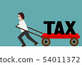 business man try to pull TAX cart money management 54011372