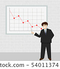 angry business man point at red graph  54011374