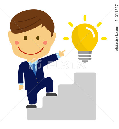 雙頭變形的人圖/閃光，創新，事業，成功企業形象 54011867