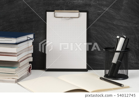 teacher workplace mockup clipboard stationery 54012745