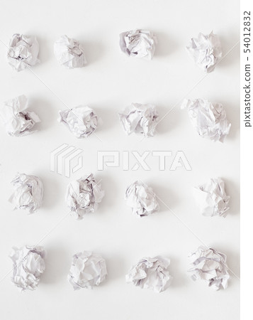 waste reduction paper ball rows white background waste reduction paper ball rows white background 54012832