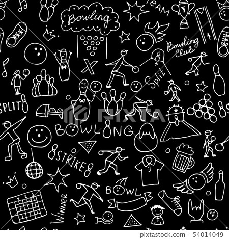 Bowling, seamless pattern for your design Bowling, seamless pattern for your design 54014049