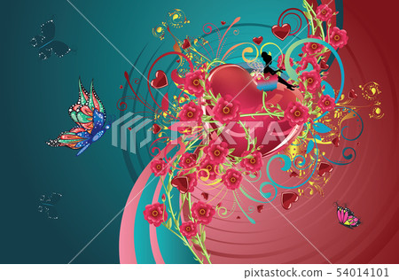 Hearts and Roses - Stock Illustration [54014101] - PIXTA