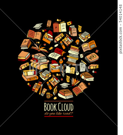 Books collection, sketch for your design Books collection, sketch for your design 54014148