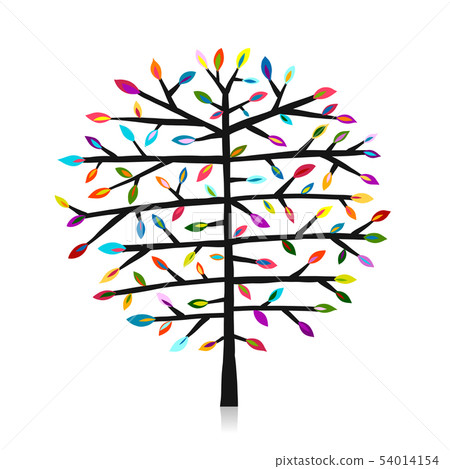 Abstract colorful tree for your design 54014154