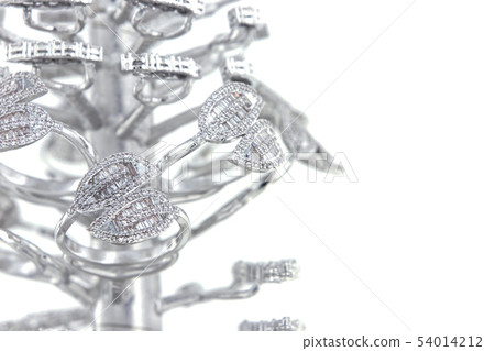 Silver rings with CZ baguette shape on casting Silver rings with CZ baguette shape on casting 54014212