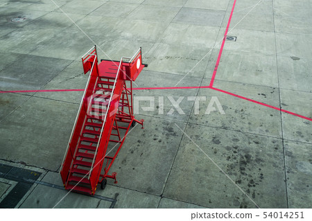 Red passenger step in the airport 54014251